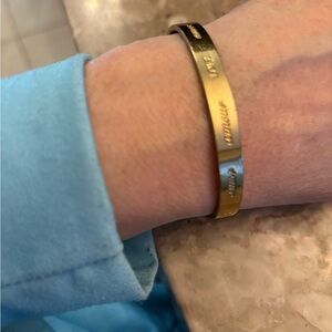Stella & Dot Engraved Bracelet with Love amour amor plus xoxo inside bracelet.